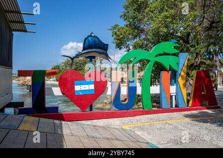 Honduras, Utila, Utila sign Stock Photo