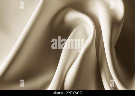 Close-up of lines in brown silk fabric Stock Photo