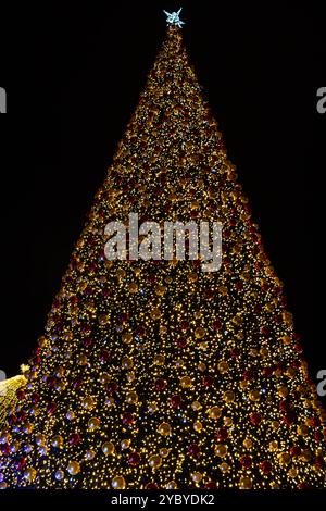 Christmas tree in the town square Stock Photo