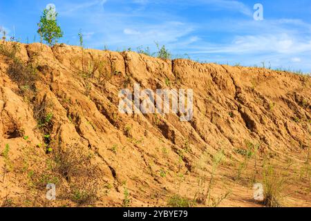 Sandpaper Slope Sandy slope with traces of water flows, rain erosion Stock Photo - Alamy