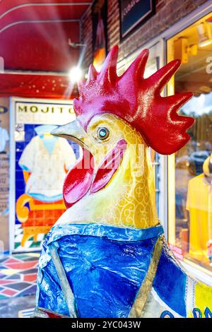 Rooster statue at Rooster Alley outside Havana Collection Clothing Store, Little Havana, Miami, Florida, USA Stock Photo