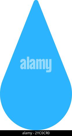 Water drop icons. Blue droplet shape isolated on white background. Potable aqua, moisture, purification, thirsty, rainy weather pictogram. Vector flat illustration. Stock Vector