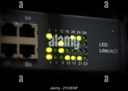 Network Switch Display I SEE. Artificial intelligence AI displaying a message on LCD array on ...