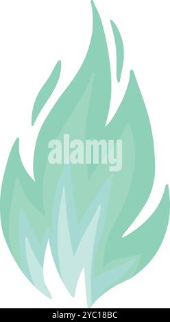 Colorful fire flame. Multicolored bonfire, burning fireballs and wildfire colored flames flat vector illustration icon. Cartoon fire on white backgrou Stock Vector