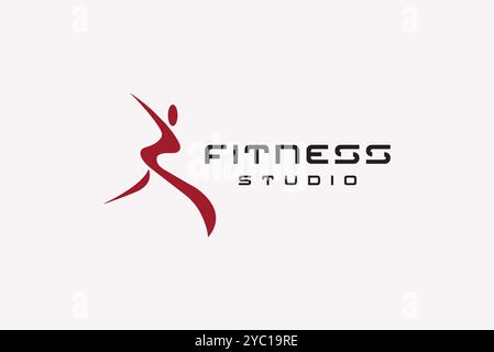 Fitness abstract people logo design vector business brand creative ideas editable Stock Vector