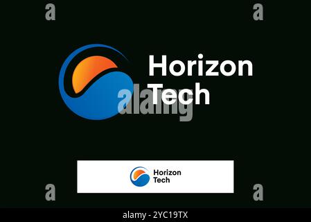 Horizon tech logo design vector business brand creative ideas editable Stock Vector