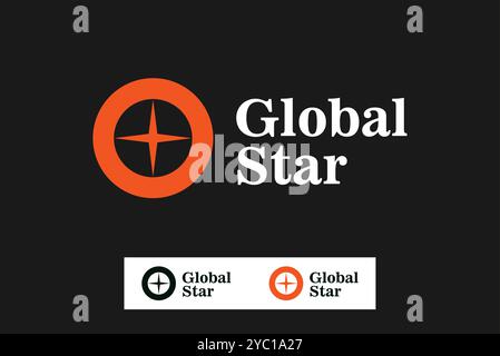 Global star round circle logo design vector business brand creative ideas editable Stock Vector