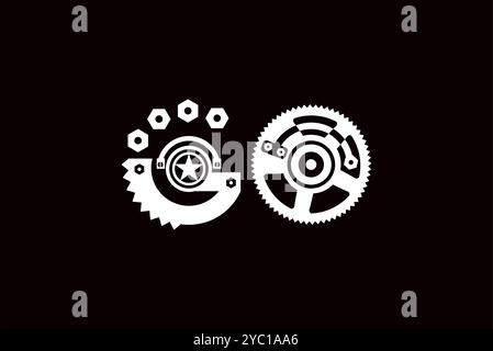 Go letter engineering logo design vector business brand creative ideas editable Stock Vector