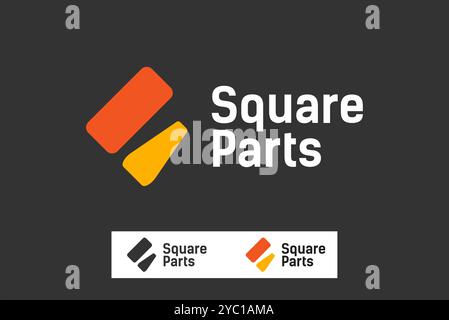 Square pares technology logo design vector business brand creative ideas editable Stock Vector