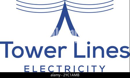Tower lines electricity logo design vector business brand creative ideas editable Stock Vector
