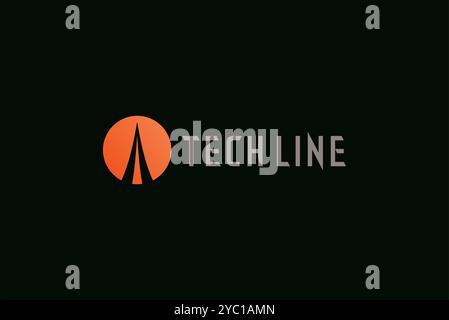 Tech line tower logo design vector business brand creative ideas editable Stock Vector