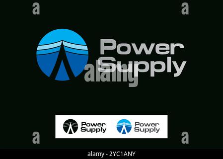 Power supply electricity tower logo design vector business brand creative ideas editable Stock Vector