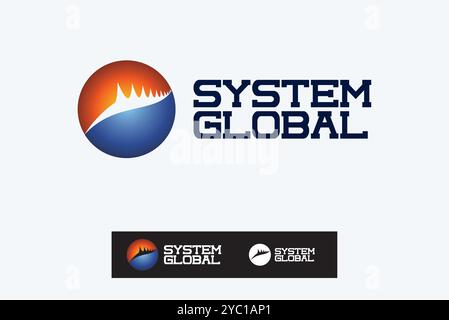 System global energy power global logo design vector business brand creative ideas editable Stock Vector