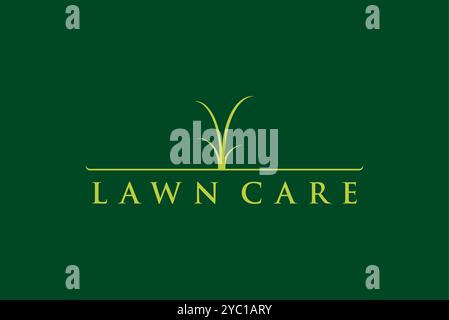 Grass lawn care landscaping logo design vector business brand creative ideas editable Stock Vector