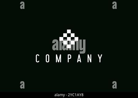 Square pixel logo design vector business brand creative ideas editable Stock Vector
