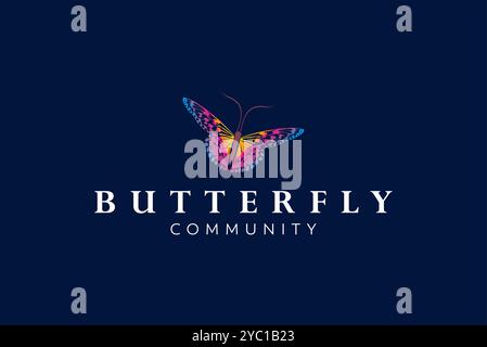Butter fly colorful logo design vector business brand creative ideas editable Stock Vector