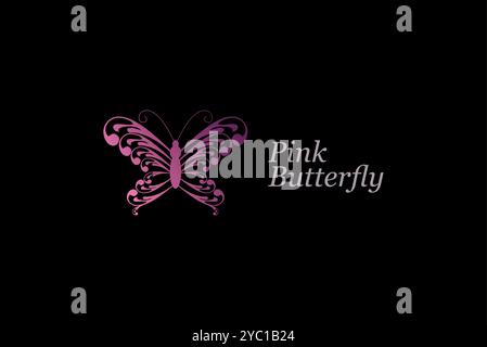 Butterfly pink logo design vector business brand creative ideas editable Stock Vector