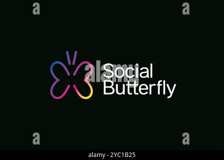 Butterfly colorful logo design vector business brand creative ideas editable Stock Vector