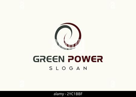 Green power generation logo design vector business brand creative ideas editable Stock Vector