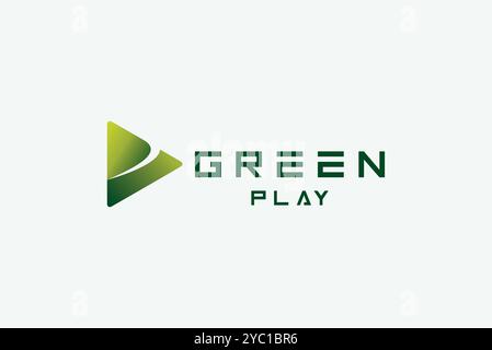 Green play nature media logo design vector business brand creative ideas editable Stock Vector
