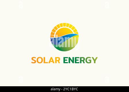 Solar energy logo design vector business brand creative ideas editable Stock Vector