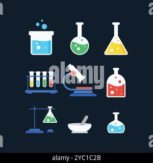 Best Collection Laboratory Icon Vector Design Stock Vector