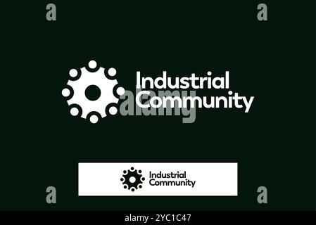 Industrial community engineering logo design vector business brand creative ideas editable Stock Vector