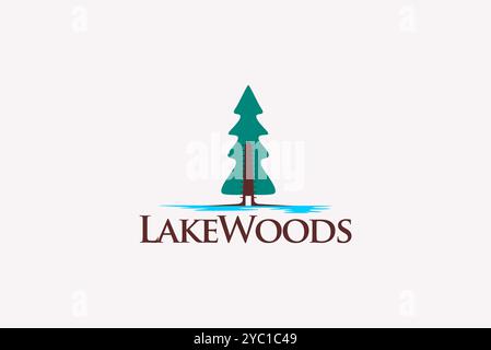 Lack wood tree nature logo design vector business brand creative ideas editable Stock Vector