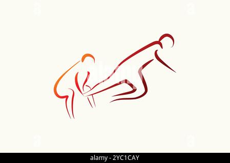Kabaddi wrestling logo design vector business brand creative ideas editable Stock Vector
