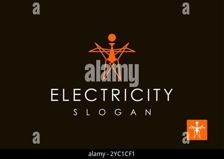 Electracy tower logo design vector business brand creative ideas editable Stock Vector