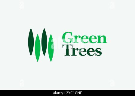 Green trees nature jungle logo design vector business brand creative ideas editable Stock Vector