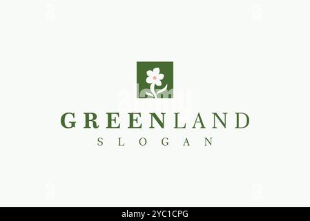 Flower green landscaping logo design vector business brand creative ideas editable Stock Vector