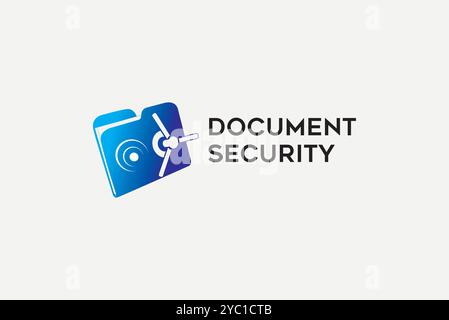 Document security logo design vector business brand creative ideas editable Stock Vector