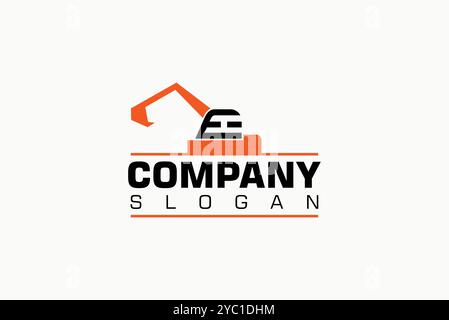 Earth moving machinery logo design vector business brand creative ideas editable Stock Vector