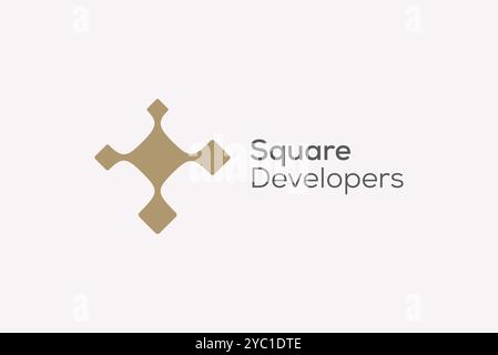 Square development logo design vector business brand creative ideas editable Stock Vector