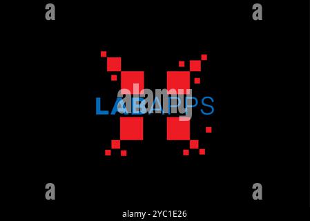 Lab apps health and media digital logo design vector business brand creative ideas editable Stock Vector