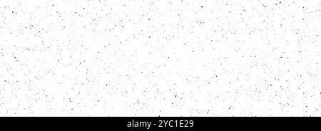 Black speckle seamless texture. Distress grunge grain dot background. Gritty dirt splash repeated pattern. Splattered grit overlay with drops, specks, flecks. Scuff weathered noise pattern. Vector Stock Vector