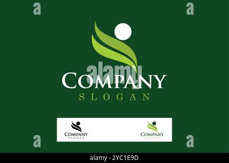 Nature green people logo design vector business brand creative ideas editable Stock Vector