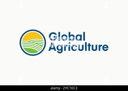 Global agriculture logo design vector business brand creative ideas editable Stock Vector