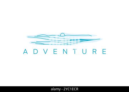 Adventure tourism travel sky logo design vector business brand creative ideas editable Stock Vector