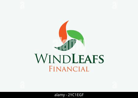 Wind leaf weather environment logo design vector business brand creative ideas editable Stock Vector
