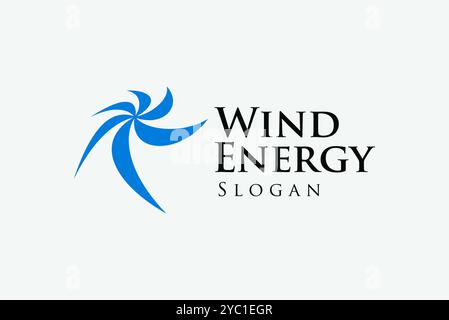Wind energy logo design vector business brand creative ideas editable Stock Vector