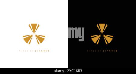 Luxurious and modern three diamond logo design Stock Vector