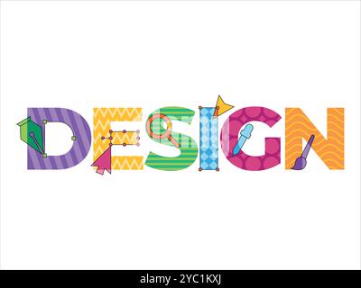 Design font colorful creative unique editable abstract shape playful concept typographic alphabet letters design set Stock Vector