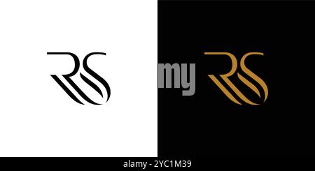 Luxury and unique RS logo design Stock Vector