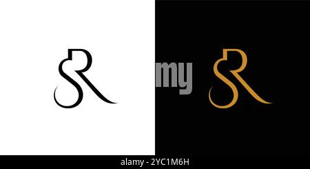 Luxury and unique SR logo design Stock Vector