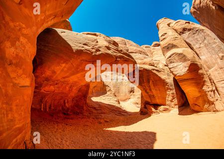 Amazing view of Arches National Park, Utah in summer season. Stock Photo