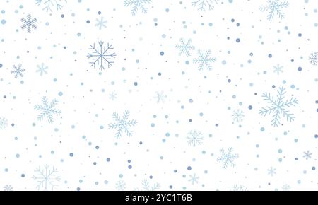 Horisontal background with snowfall. Stock Vector