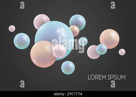 Abstract background with multicolored 3d spheres Stock Vector