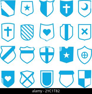 Shield flat design collection Stock Vector